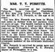 Death Mrs T T Forsyth Sydney Morning Herald 5 Oct 1926 Page 13